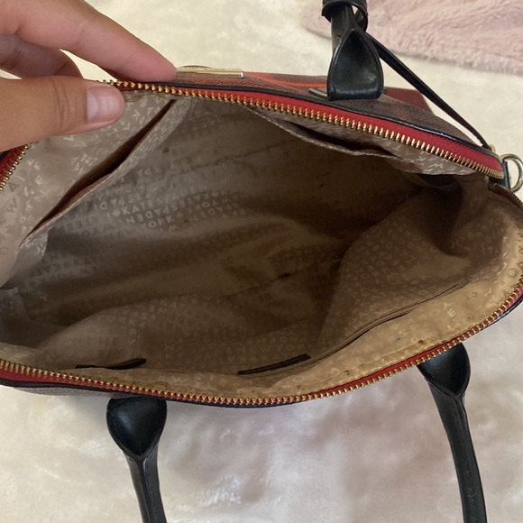 Kate Spade shoulder bag, red, black, and slightly orange - Picture 7 of 9